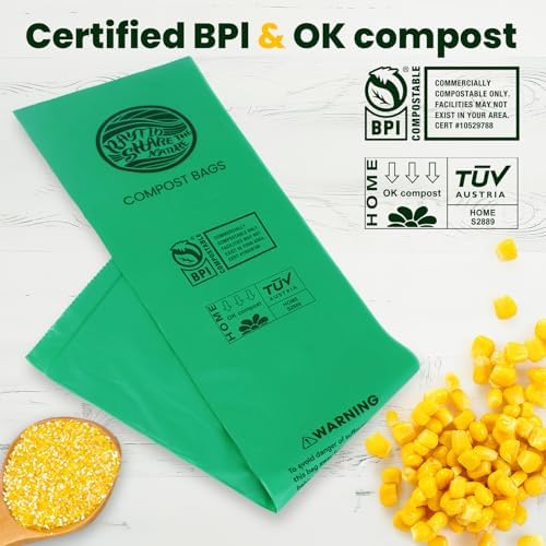 Compost Bags 1.3 Gallon,150 Count,Compostable Small Trash Bags for Kitchen Countertop Compost Bin 0.75, 1,1.2, 1.3Gallon,ASTM D6400, US BPI and Europe OK compost HOME certified - Image 4