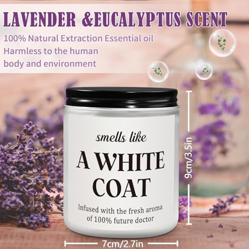 Future Doctor Candle, White Coat Ceremony Gifts, Doctors Day Gifts for Women, Medical Physician Assistant Gift for Medical School Students Graduation Med Student - Lavender Scented Candle (7oz) - Image 4