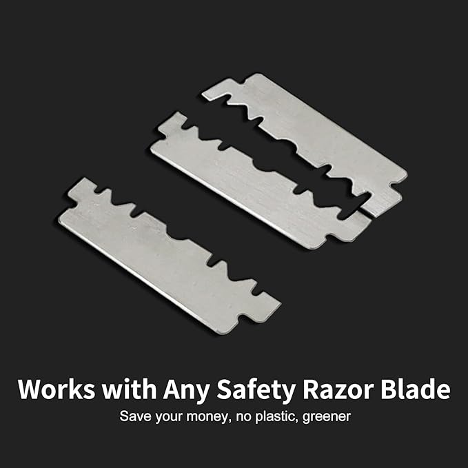 Razors for Men, Dual-Blade Safety Razor with Pivoting Head, Reusable Metal Shaving Razor, with 10 Double Edge Blades, Smooth Close Shave, Matte Black