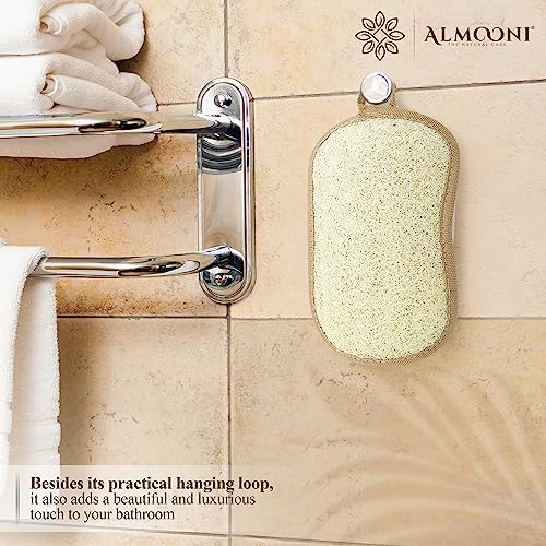 Almooni Natural Loofah Body Scrubber, Exfoliating Loofah Sponge, 2 Pack - Image 5