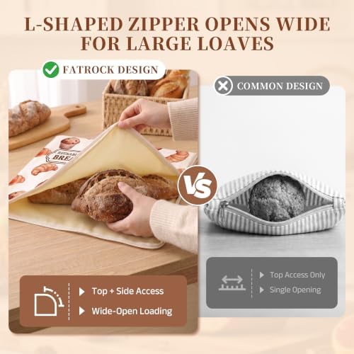 Beeswax Bread Bags Reusable, 2 Pack, 100% Cotton, XL 13 x 17 in, L-Zipper - Image 5