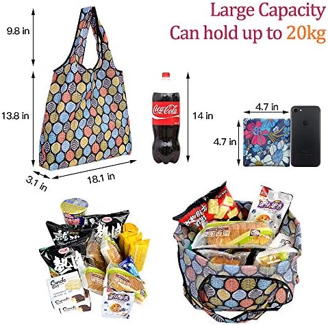 Reusable Grocery Shopping Bags 6|10 Pack, Foldable Tote Bags, Machine Washable Nylon Shopping Totes for Groceries - Image 3