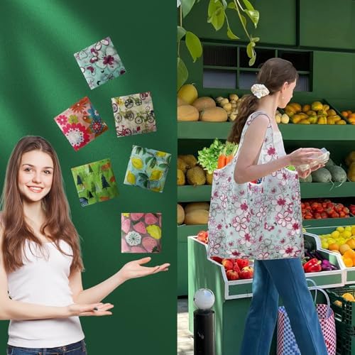 Foldable Reusable Shopping Bags,6 Pack Heavy Duty Tote for Grocery - Image 6