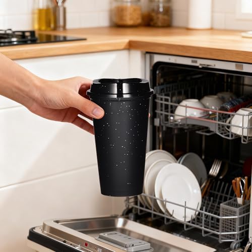 16oz Reusable Plastic Coffee Cups with Lids, 13 Pack - Image 3