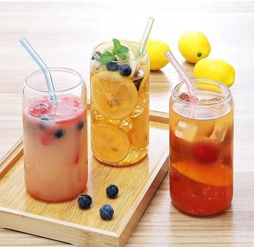 36 Pack Reusable Glass Straws, 8” x 8 mm Colorful Glass Straws - Image 4