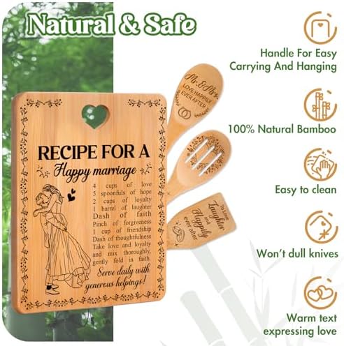 Bridal Shower Gifts, Wedding Gifts - Happy Marriage Cutting Board Set - Image 5