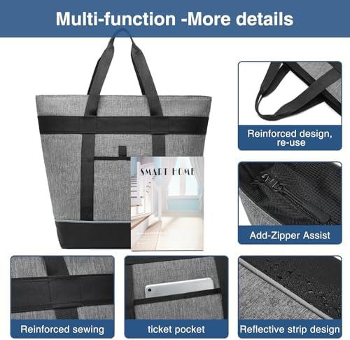 Insulated Cooler Bag Reusable Grocery Tote Bags Transport Large Lunch Box for Women - Image 4