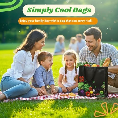 Simply Cool 25 Pack Reusable Grocery Bags, Large Tote Bags Bulk, Black - Image 2
