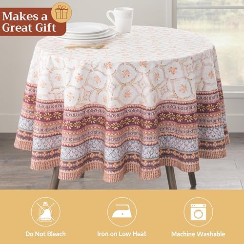 Maison d' Hermine Table Cloth Round Table Reusable 100% Cotton 63" Diameter - Image 5