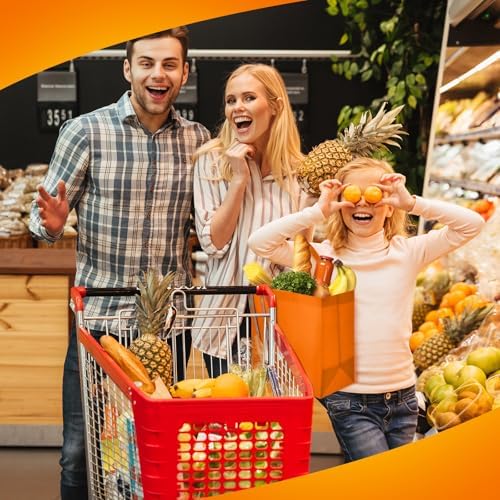 Reginary 50 Pcs Reusable Tote Bags Shopping Bags Non Woven, Orange - Image 3