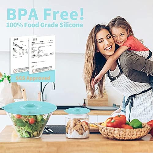 Silicone Lids for Food Storage - Silicone Bowl Covers Pot Lids BPA Free Suction Lids Silicone Microwave Cover Pot Covers for Cups Bowls Pots Pans Oven Fridge - Image 5