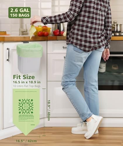 AYOTEE Small Compost Bags 2.6 Gallon Trash Bag, 150 Ct, Unscented Trash bag - Image 3