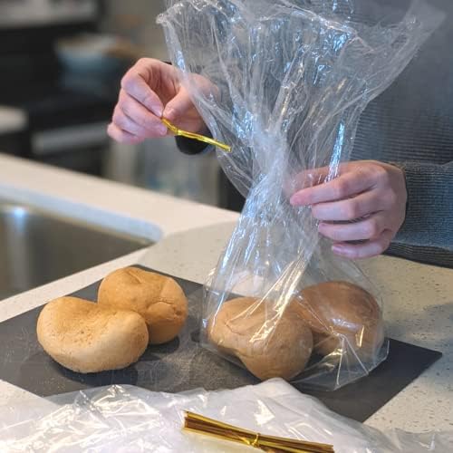 Reusable Plastic Bread Bags for Homemade Bread - 200 Pack Clear Bag with Ties For An Airtight Moisture-free Preservation and Storage - Loaf Home Bakers Bakery Owners - Image 6