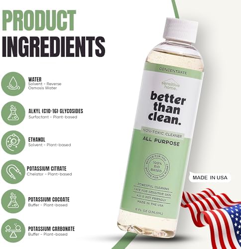 Unscented All Purpose Cleaner Concentrate - Plant-Based, Non-Toxic, Multi-Surface, Fragrance Free Cleaning Products - Pet Safe Cleaner - 8oz Makes 4 Bottles - Image 3