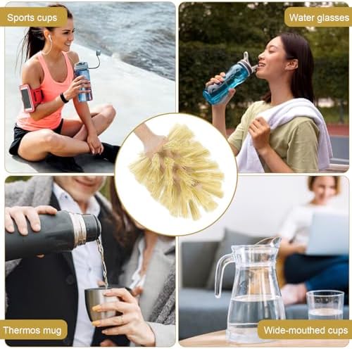 6 Pcs Natural Wood Dish Scrub Brush with Long Beechwood Handle Bristles for Cleaning Bottles, Mugs, Jars, Glasses, Dishes, Vases, Pitchers, 13.6 x 2.6 Inches - Image 7