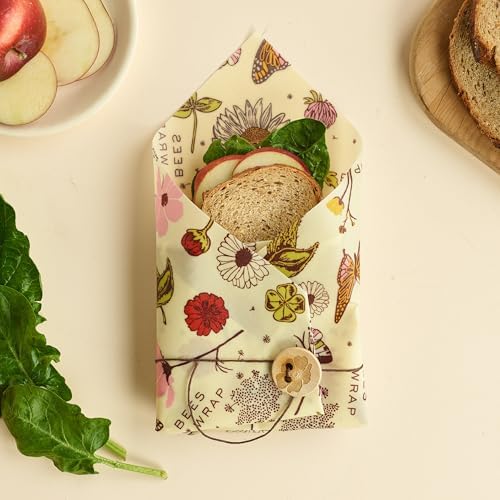 Bee's Wrap Beeswax Food Wraps, 3 Medium Pack - Meadow Magic - Image 3