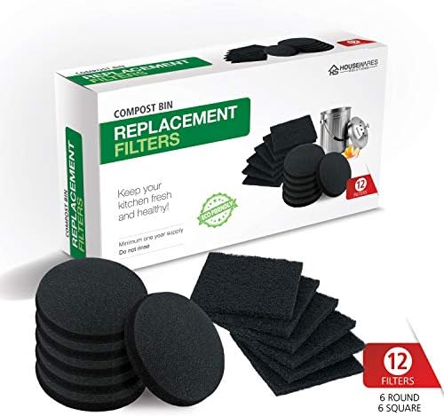 12 Pieces Counter Top Activated Carbon Compost Bin Filters - Extra Thick Indoor Pail Replacement Charcoal Caddy Filters Refill, 0.4" Thickness - Image 7