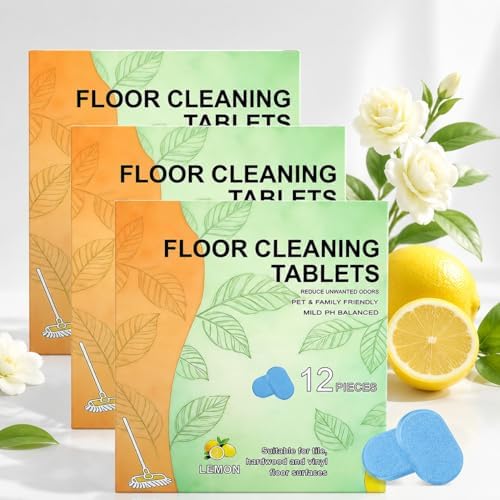 36PCS Floor Cleaning Tablets - Multi-Surface Hard Floor Cleaner for Tile Vinyl Laminate & Stone,Multi-Effect Floor Clean Tablets for Mopping,Compatible with Robot Mops & Wet Dry Vacuums, Pet Friendly by Unknown