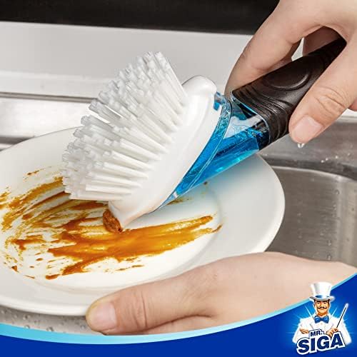 MR.SIGA Soap Dispensing Dish Brush, Kitchen Brush for Pot Pan Sink Cleaning - Image 4