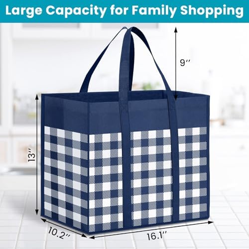 WOWBOX Reusable Grocery Bags, Foldable Reusable Shopping Tote Bags - Image 4