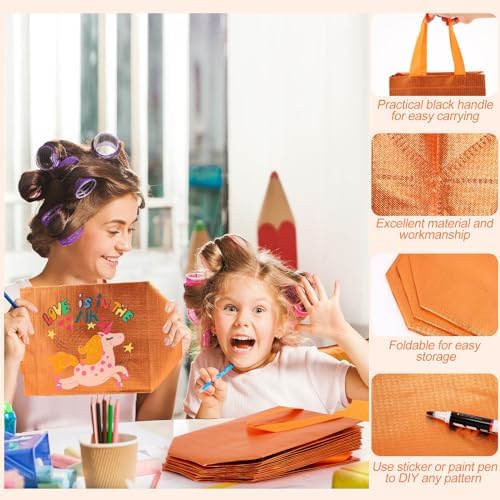 Eccliy 80 Pcs Reusable Gift Bags, Medium, Orange - Image 4