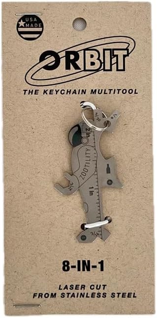Keychain Multi-Tool | Zootility Tools | Allen Keys, Wrenches, Screwdrivers, Bottle Opener, and MORE. Stainless Steel, MADE IN USA (Orbit 8-in-1)