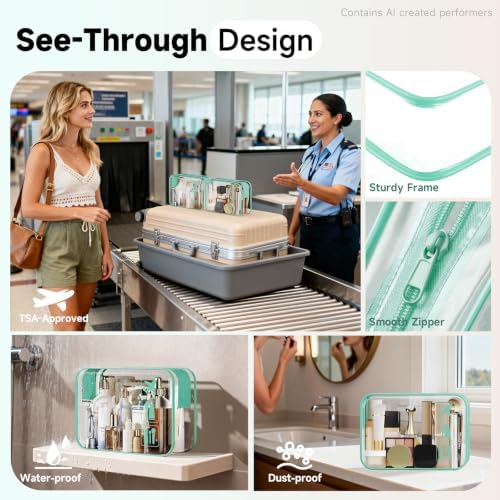 OlarHike Packing Cubes for Travel,Gifts for Women Mom,Anti-Tearing Suitcase Organizer for Luggage with Shoe & Hanging Toiletry Bag,Vacation Essentials & Accessories for Cruise Ship,9 Set,Light Teal - Image 3