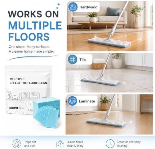 Floor Cleaning Tablets, Multi-Surface Cleaner Sheets, 100 Count, Blue - Image 5