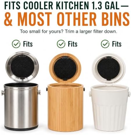 3.75 Inch Charcoal Compost Bin Filter - 4 Pack Countertop Replacement Set 3.75 Inch Round Activated Charcoal Filters, Four Pack, Drop in Replacement, Odor Control, Countertop Bin, Kitchen Use - Image 3