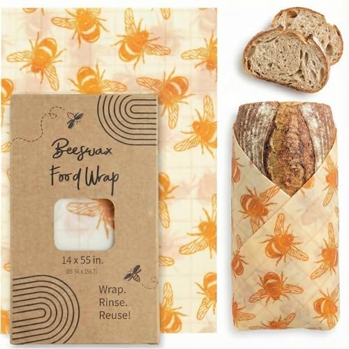 14x55 Inch Beeswax Wrap Roll for Food, Cut to Size Paper by Kalolo+Malosi