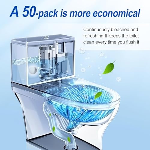 Automatic Toilet Bowl Cleaner Tablets, Bleach.Descale & Deodorize-Tank Drop-In Tablets for Stain&Limescale Removal, Fresh Scent, Septic-Safe, Compatible with effective to use Works with Toilets -good - Image 3