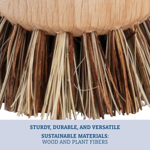 Redecker Pot Brush, Union Fiber, Single Heavy Duty Scrub Brush for Pots, Cast Iron & Baked-On Residue, Beechwood, 2.6-Inch Round, Made in Germany - Image 3