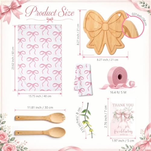 Geelin 31 Pcs Bow Party Kitchen Gifts Sets, Cutting Board Towels - Image 2