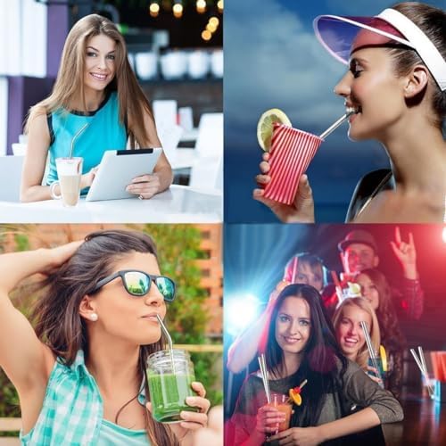 Set of 10 Stainless Steel Straws, HuaQi Bent Reusable Drinking Straws 10.5'' Long 0.24‘’ Dia for 30 oz Tumbler and 20 oz Tumbler, 2 Cleaning Brush Included - Image 6