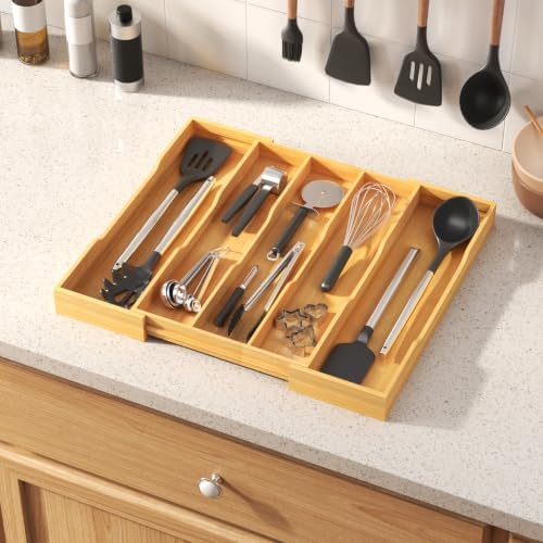 Lifewit Utensil Drawer Organizer, Expandable Kitchen Tool Tray - Image 2