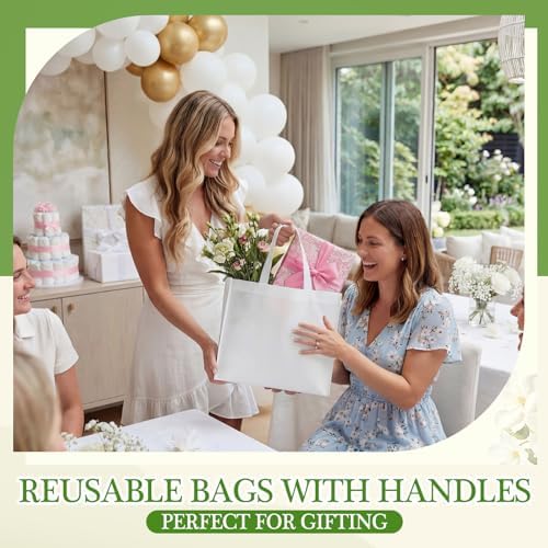 Eccliy 80 Pcs Reusable Gift Bags, Large, White - Image 2