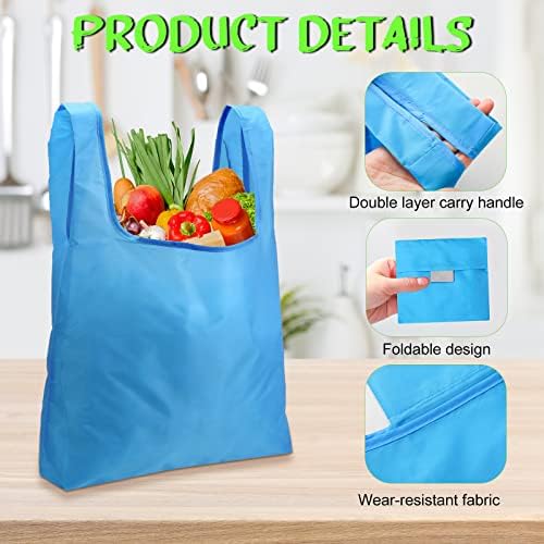 Eccliy 24 Pcs Reusable Grocery Bags Shopping Bags Foldable, Solid Style - Image 4
