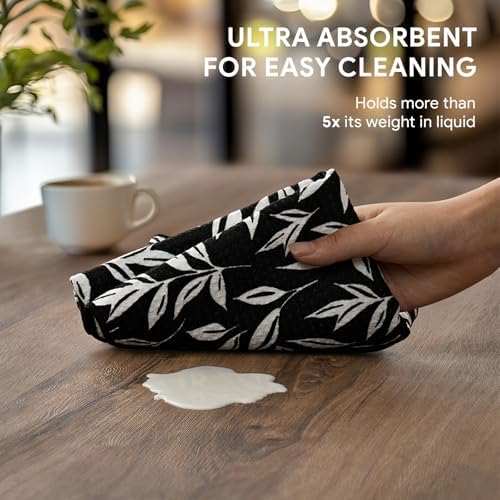 RECYCO Waffle Kitchen Towel Set of 2 - Quick Dry Microfiber Sustainable Dish Towels - Ultra Absorbent Reusable Cleaning Tea Towels - Lightweight Hand Towels,16”x 28”, Natural Rhythm - Image 4