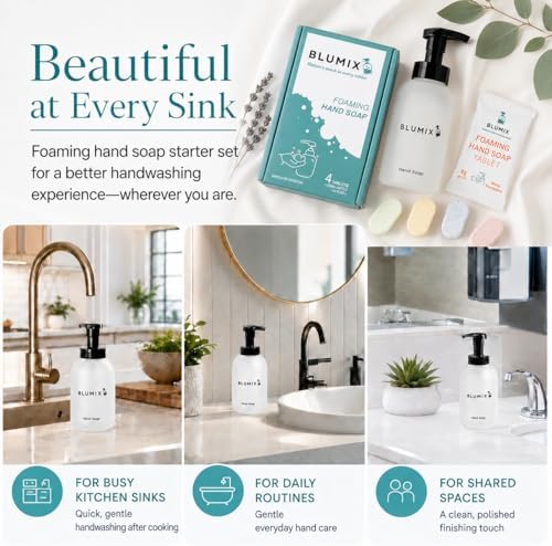 Foaming Hand Soap Refill Tablets, Four Concentrated Hand Soap Tablets, Just Add Warm Water, Reusable Foaming Glass Dispenser Included (5 Count, Variety, Starter Set with Dispenser) - Image 6