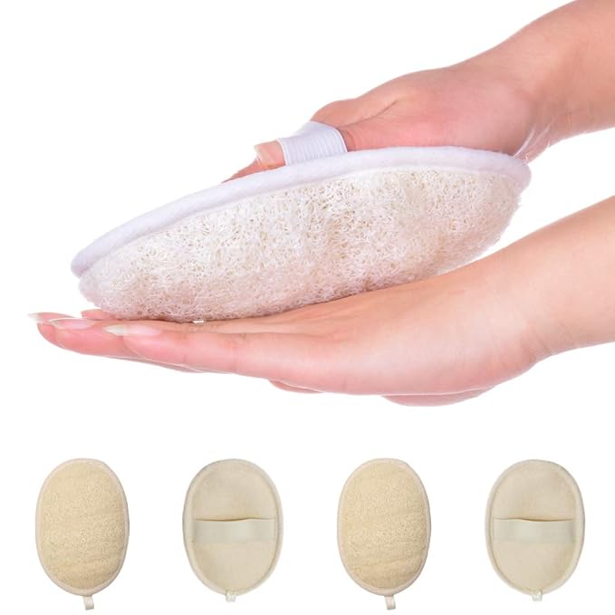UCINNOVATE Natural Shower Loofah Eco-Friendly Egyptian Sponge, Large Exfoliating Shower Loofa Body Scrubbers Buff Away Dead Skin for Smoother, Loofah Back Scrubber Dry Brushing Body Brush Applicator