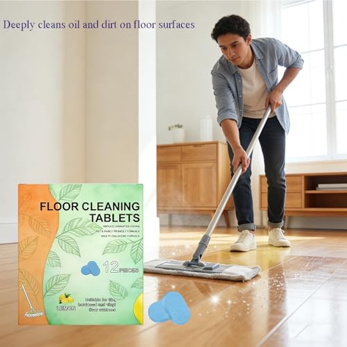 DOUNIU 12pcs Floor Cleaner Tablets, Pre-Measured Dissolvable Cleaning Solution for Tile, Vinyl, Hardwood, Fresh Lemon Scent, Compatible with Robot Mops & Wet/Dry Vacuums (24pcs) - Image 5