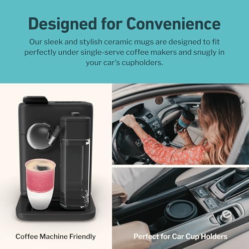 NOVA CERAMICS Travel Mugs - Ceramic Tumbler With Lid – Ceramic Travel Mug To Go Cup – Microwave & Dishwasher Safe Ceramic Coffee Tumbler - Gifts For Women Men Him Her – 12oz – Coral Pink - Image 6