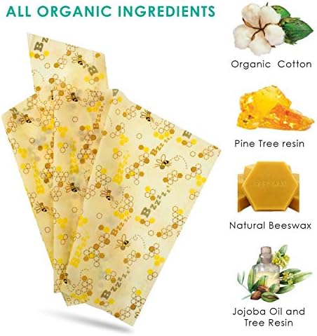Reusable Beeswax Wraps 13 x 39 Inch Beeswax Wraps for Food Eco-Friendly Sustainable Food Storage Wraps for Sandwich, Cheese, Fruit, Bread, Snacks - Image 3
