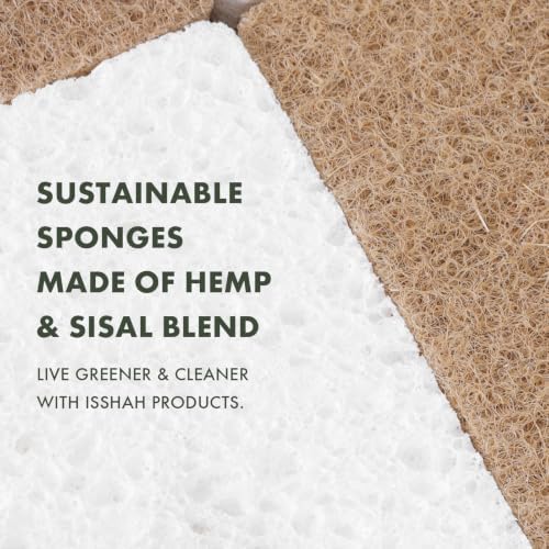 Isshah Natural Kitchen Scrub Sponges for Dishes - Plant-Based - 24 Count - Image 4