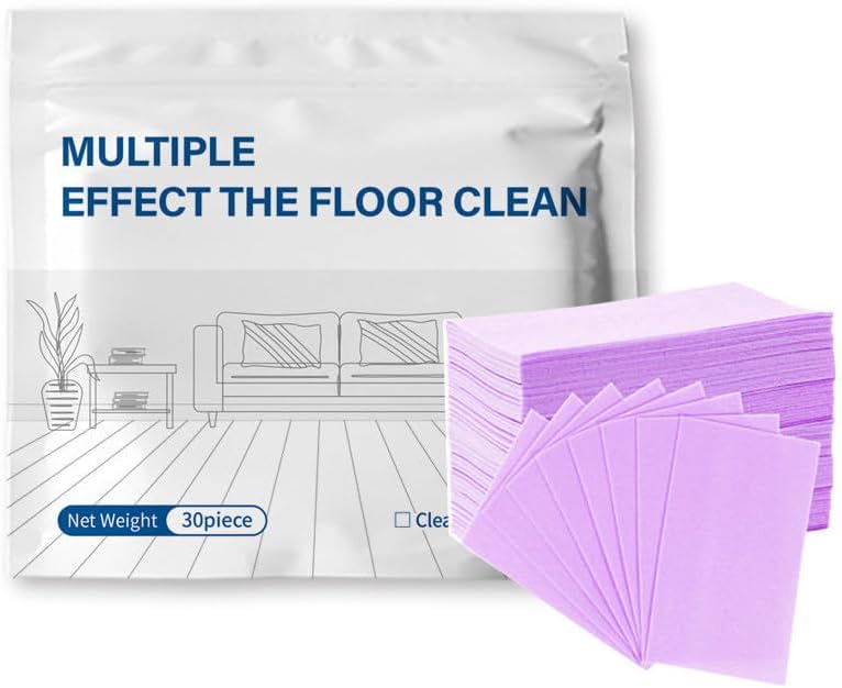FZYLQY Floor Cleaner Tablets for Mopping Concentrated Floor Cleaning Sheets Dissolvable Multi Surface Floors Care Sheets for Sealed Hard Floor Tile Vinyl Laminate Kitchen Bathroom (Purple, 30 Piece) by FZYLQYFASHION