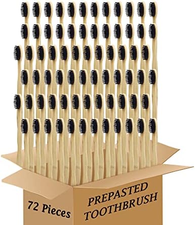 Bamboo Toothbrush Prepasted Disposable Toothbrsuh Soft Bristles Prepasted Toothbrush,Disposable Toothbrsuh (72 Pieces) by Unknown
