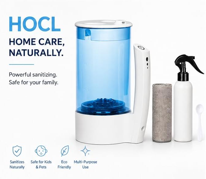Eco One Portable Hypochlorous Acid (HOCL) Generator Machine, DIY Multi-Purpose Cleaner & Disinfectant, Includes Test Strips, Microfiber Cloth and Fine Mist Sprayer - Image 5