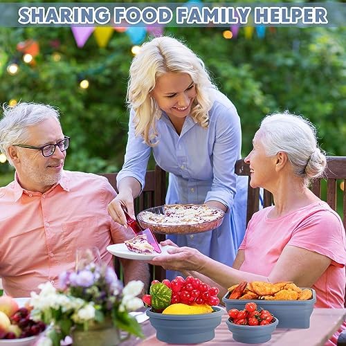 Nuanchu 8 Pcs Collapsible Food Storage Containers, Blue - Image 6
