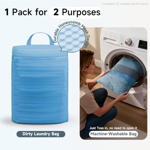 OlarHike Packing Cubes for Travel,Gifts for Women Mom,Anti-Tearing Suitcase Organizer for Luggage with Shoe & Hanging Toiletry Bag,Vacation Essentials & Accessories for Cruise Ship,9 Set,Azure Blue - Image 6
