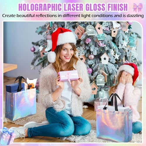Eccliy 80 Pcs Reusable Gift Bags, Large, Rainbow - Image 3